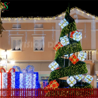 LED 3d motif giant christmas tree shopping mall street commercial outdoor landscape decoration light