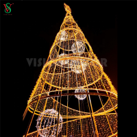 PVC street turntable for decoration collapsible branc lighting set christmas tree with lights