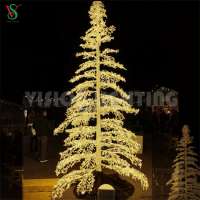 Outdoor 100 led glitter bamboo decoration shopping mall charlie brown color ip65 willow cone christmas tree light